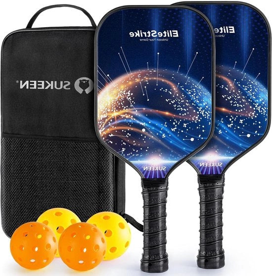 Set di Racket da Pickleball con Design a Stelle e Fibra di Vetro, Prestazioni di Elevata Elasticità, Utilizzabile sia all'Interno che all'Esterno, Incluso Borsone Portatile