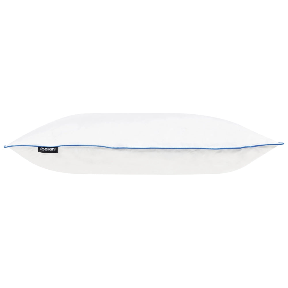 Cuscino basso da letto Rivestimento in cotone premium Imbottitura in piuma e piumino Bianco 40 x 80 cm premium