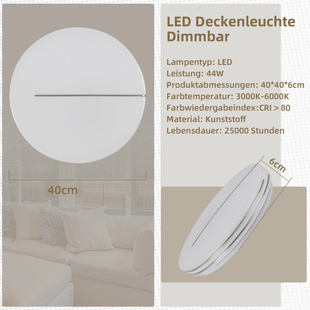 ZMH Lampada da soffitto a LED con design a cielo stellato per cucina - Illuminazione bianca calda con telecomando