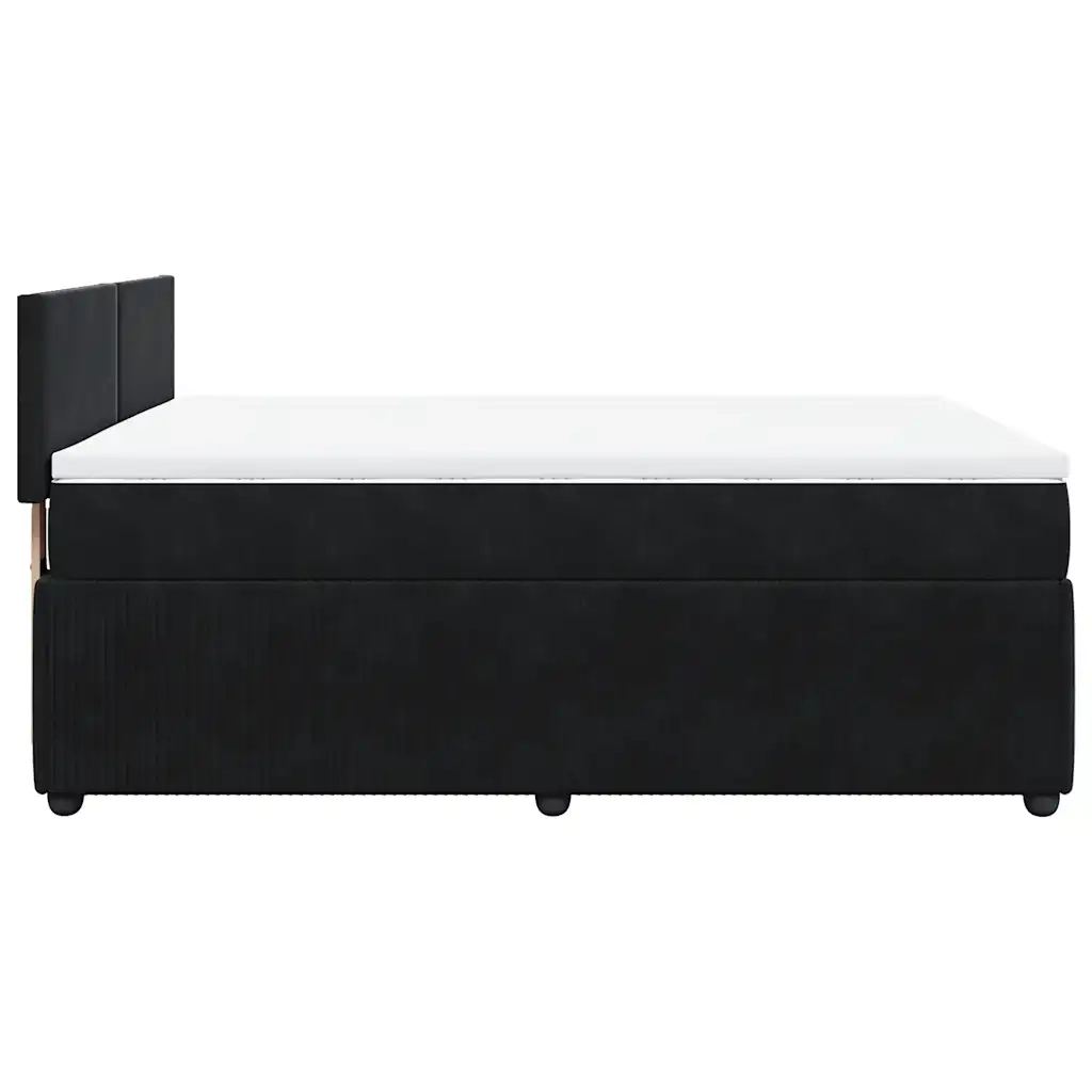 Giroletto a Molle con Materasso Nero 140x190 cm in Velluto 3287730