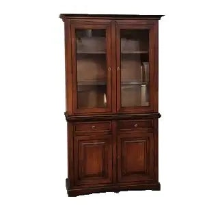 Credenza cristalliera in legno 2 ante noce scuro arte povera mod goccia