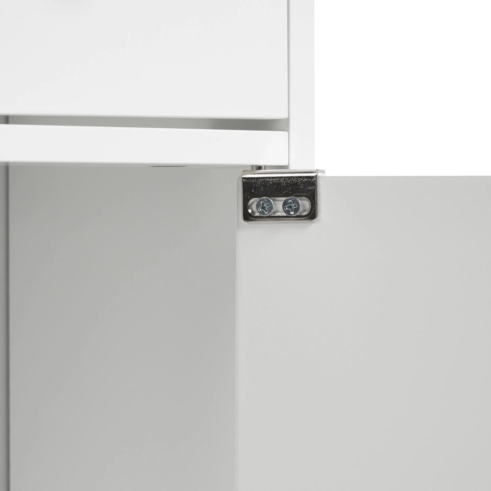Mobile da bagno a colonna in MDF 180 x 20 cm con 8 ripiani e cassetto, stile moderno
