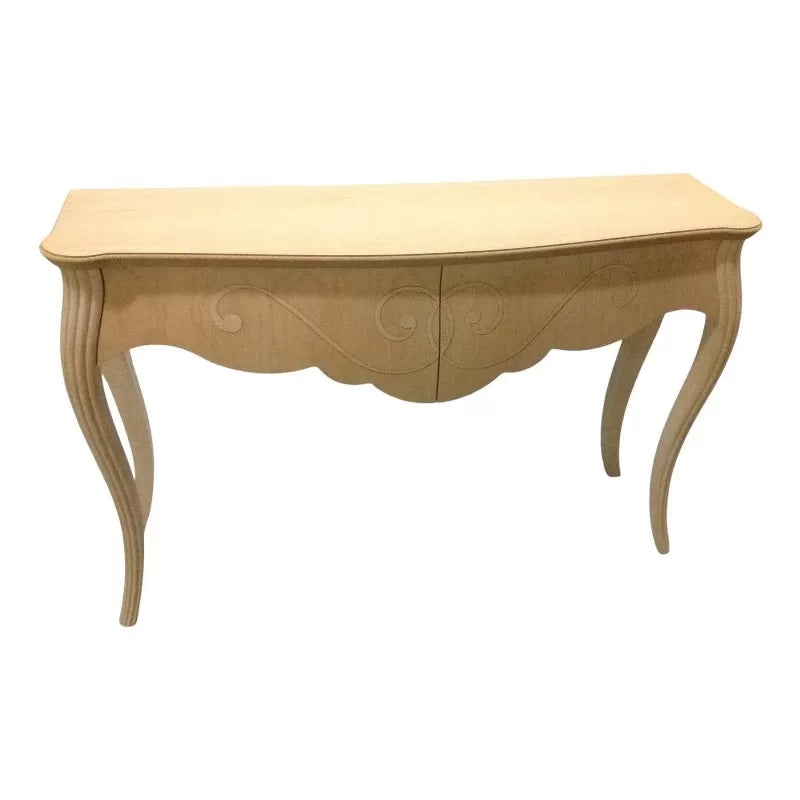 Consolle in legno bombata 2 cassetti grezza l.150 p.42 h.96 (045) - Mobili 2G