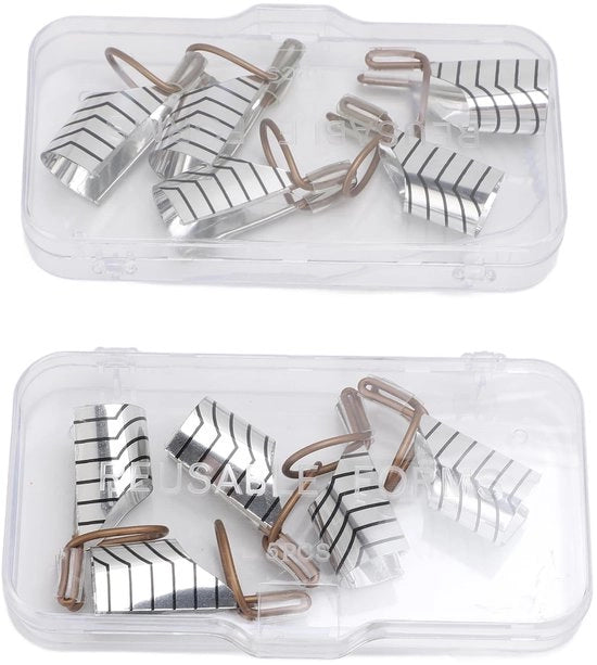 Set di Forme per Estensione delle Unghie 10 Pezzi - Supporto in Metallo Duraturo - Leggero e Portatile - Sicuro in Posizione - Progettato con Cristallo - Set Pratico - Forme per Unghie