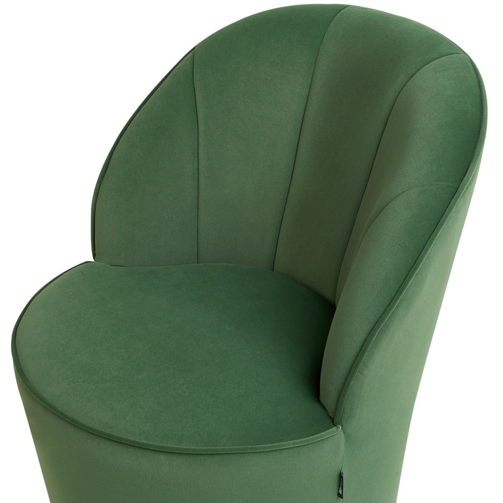 Poltrona in velluto Verde con base in metallo dorato Sedia a vasca con rotondo Glam Retro Living Room