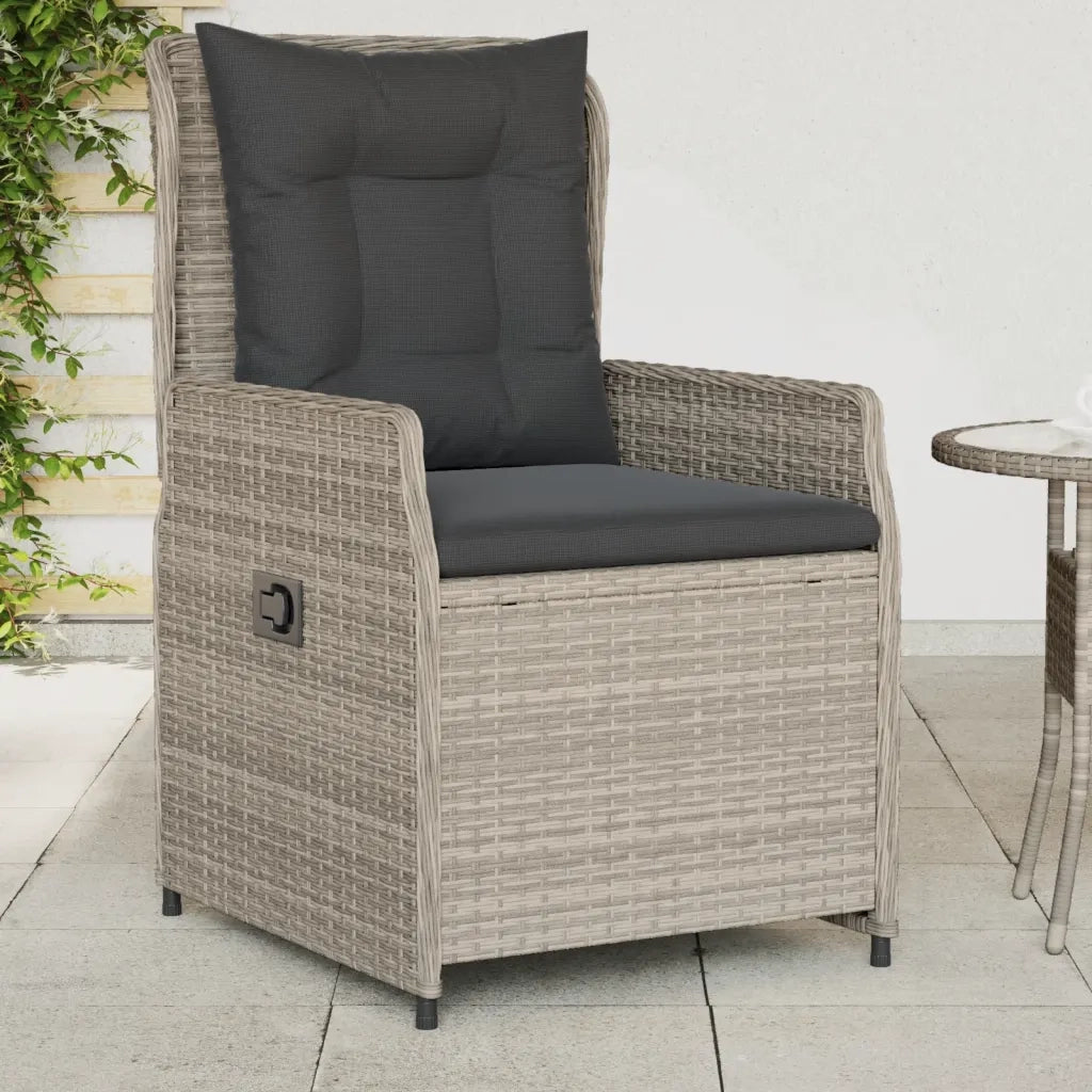 Sedie da Giardino Reclinabili 2 pz | Sedie da Esterno Grigio Chiaro Polyrattan