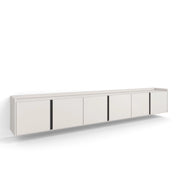 Mobile TV Soggiorno, 309x50x35 cm, Per TV fino a 80", Sospeso, da appendere, Beige