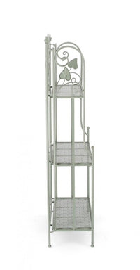 Scaffale 3 Ripiani 60x28x127 cm Harriet in Acciaio Salvia