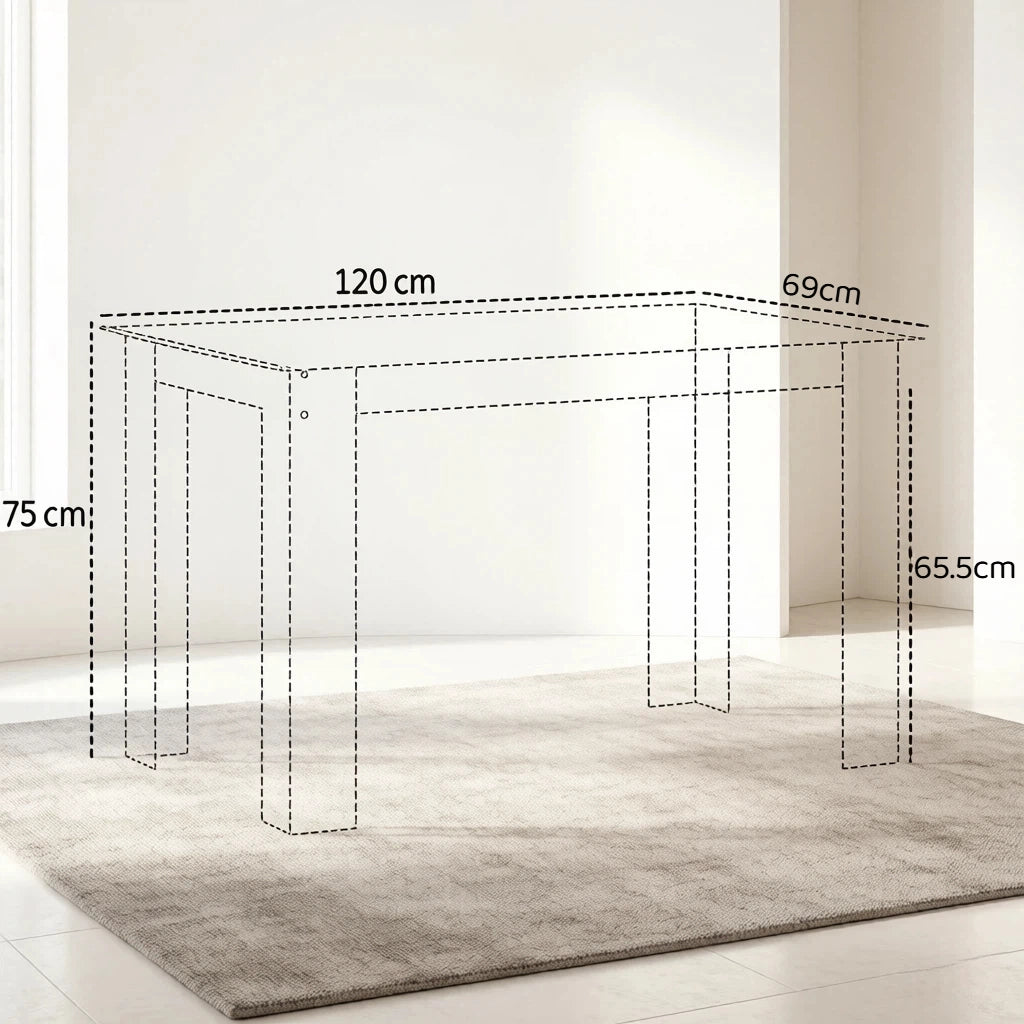 TAVOLO da pranzo 120x69x75 cm in truciolare effetto rovere