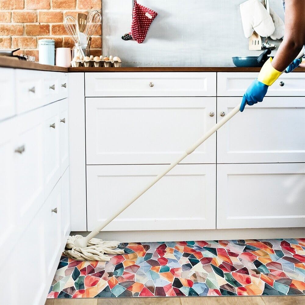 Tappeto Cucina Gomma Pvc 51x300 cm Antimacchia Passatoia Antiscivolo Antisfilo Lavabile Dis_B