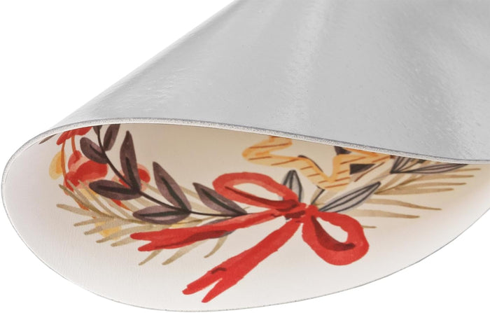 Sottopiatti Natale Set 6 Pz Rotondi 33 Cm Pvc Sotto Piatto Antimacchia Centrotavola Natalizo Dis_C