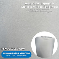 Kit Riparazione Tessuto Cielo Auto - Vellutino Grigio Chiaro Con 1 Colla a Pennello - Misura 1,50 x 5 m - Adatto anche per Pannelli Portiere e Pantoni