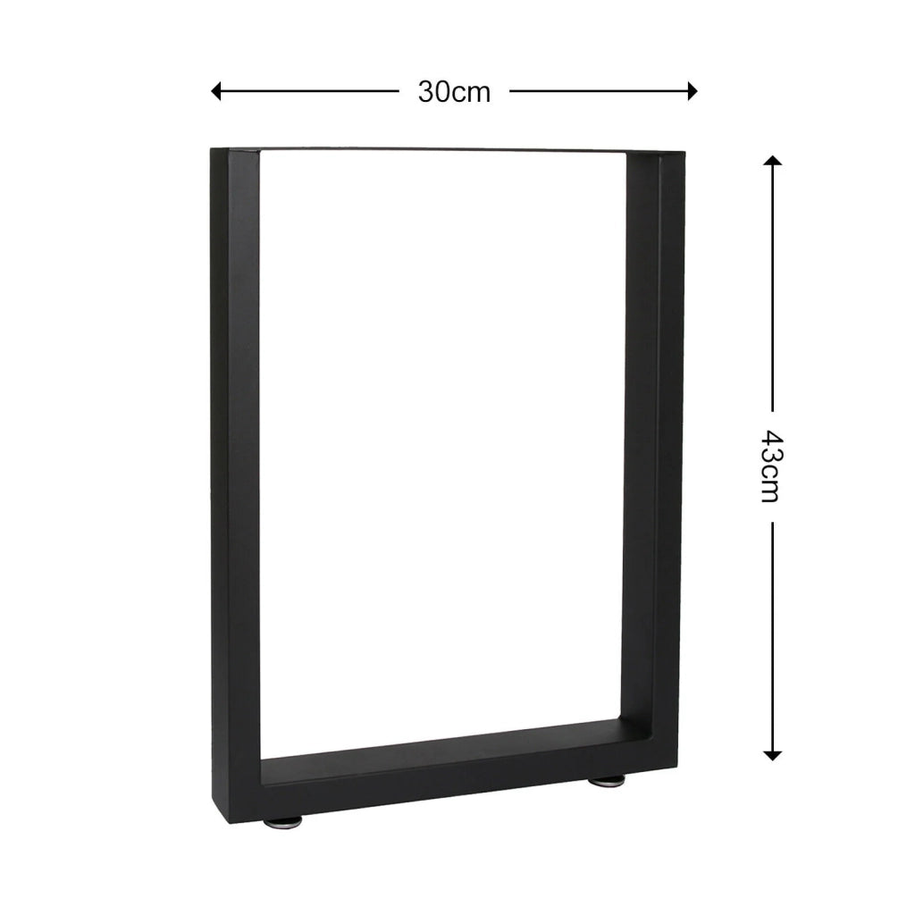 Gamba per panca con profilo quadrato 30 x 43 cm finitura per mobili nera verniciata a polvere 16_0002449