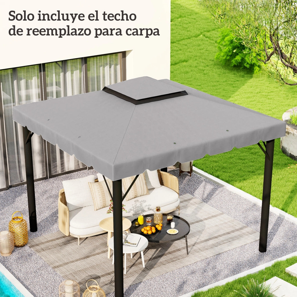 Copertura per gazebo 3x3 m ¨C zephmum ¨C grigio chiaro