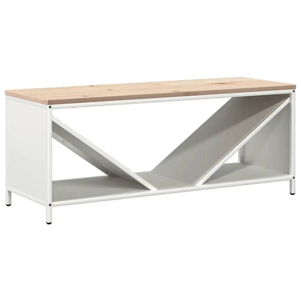 Rastrelliera per Legna da Ardere con Piano Bianca 100x40x60 cm 864256