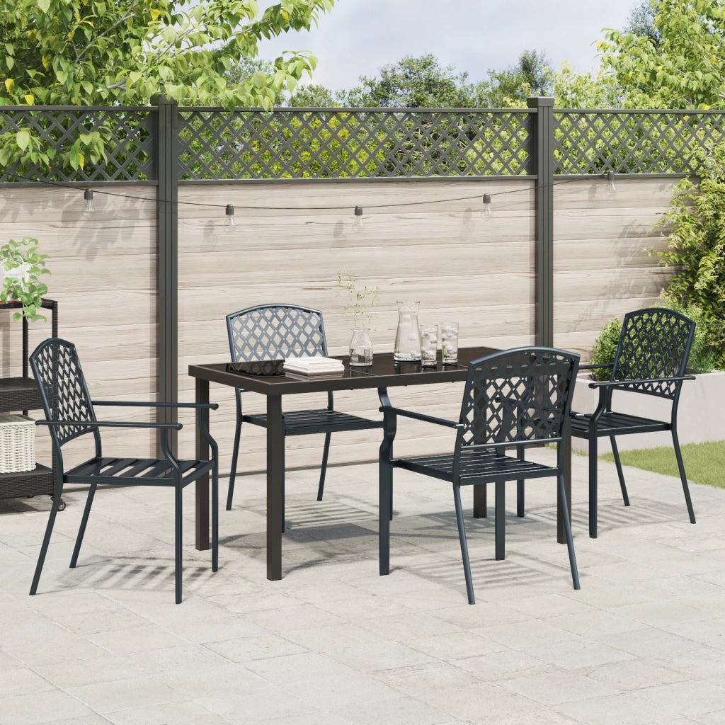 Set da Pranzo da Giardino in Acciaio Anthracite