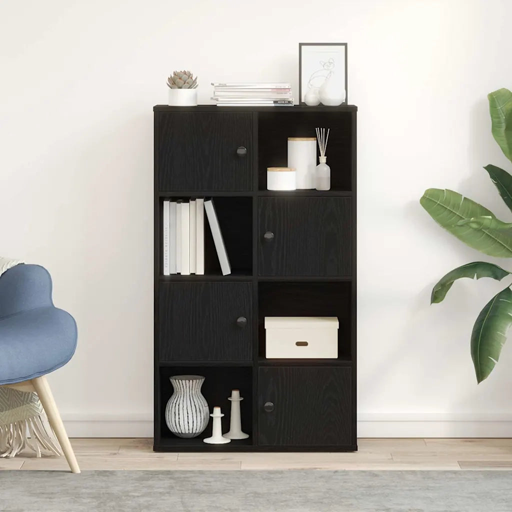 Libreria-Scaffale per Libri-Mobile di Stoccaggio Rovere Nero 60x24x101,5 cm in Legno Multistrato