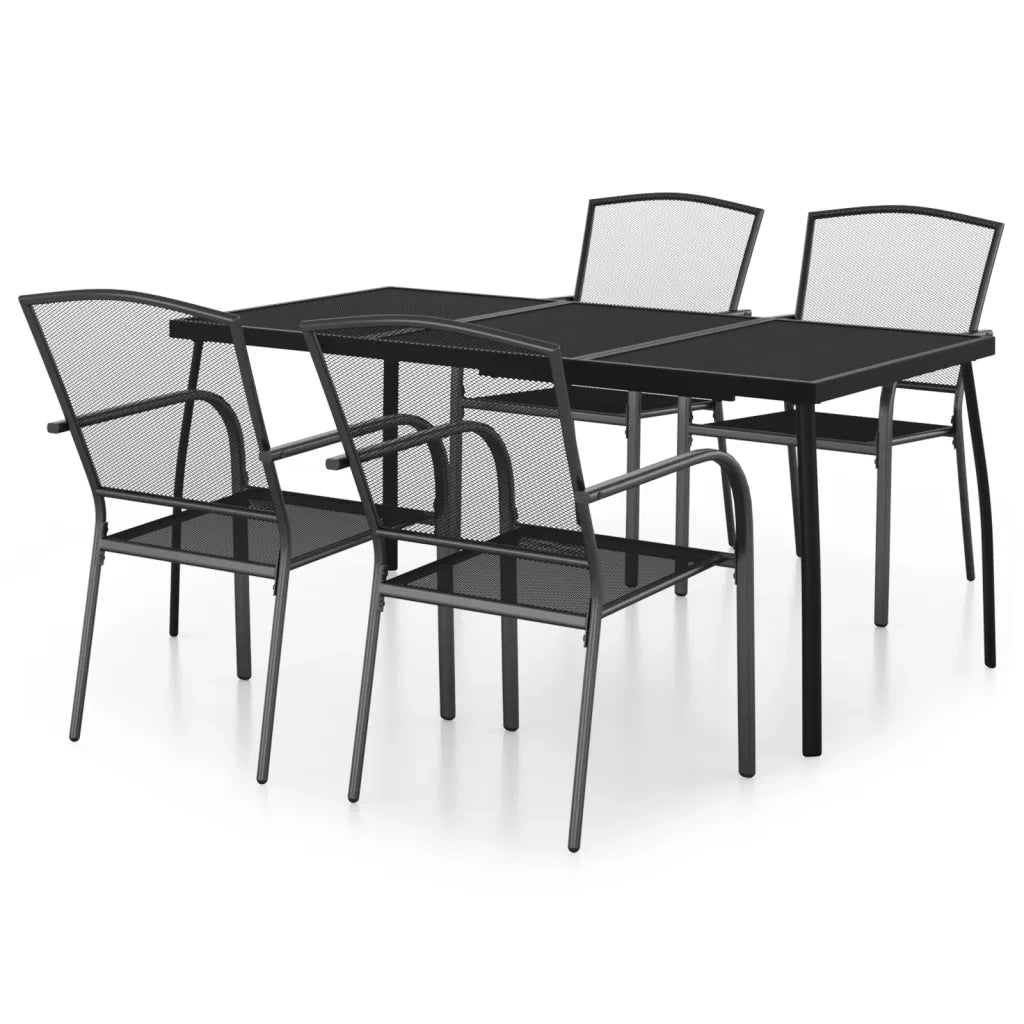 Set da Pranzo da Giardino 5 pz in Acciaio Antracitecod mxl 125124