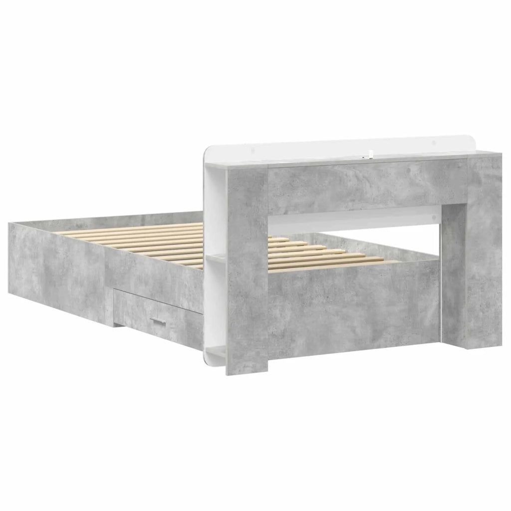Telaio del letto con storage Grigio Cemento 80 x 200 cm 3433703