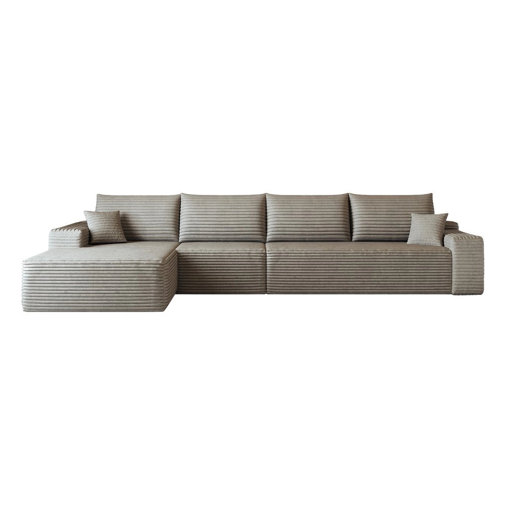 Divano angolare modulare Chaise Longue ¨C Minimal ¨C Camel 340cm