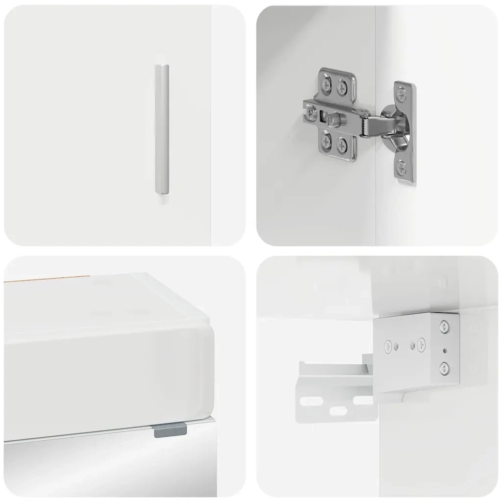Set di mobili per il bagno TULUM 3 pz Bianco Lucido 3398028