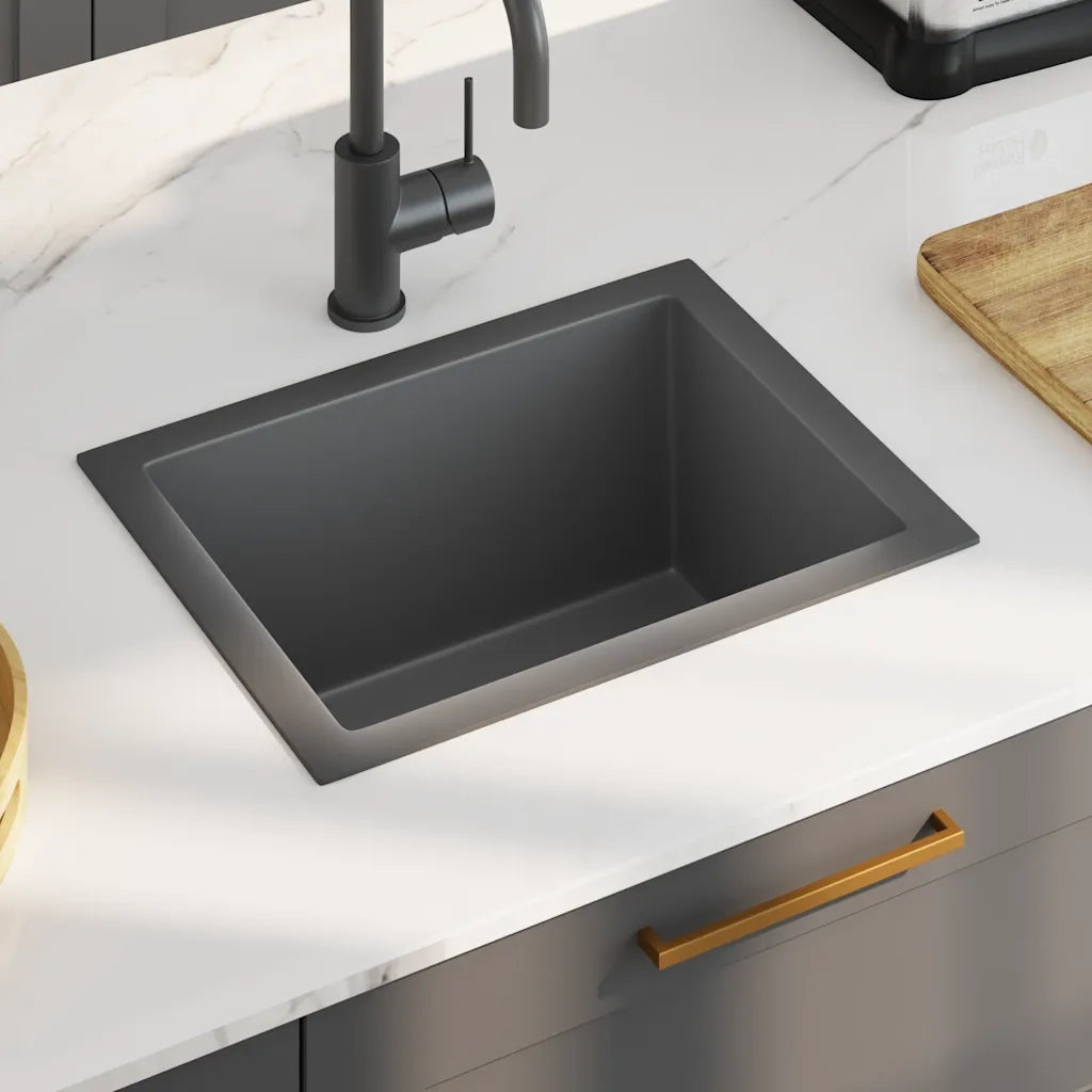 Lavello da Cucina Lavorato a Mano Nero Acciaio Inoxcod mxl 78762
