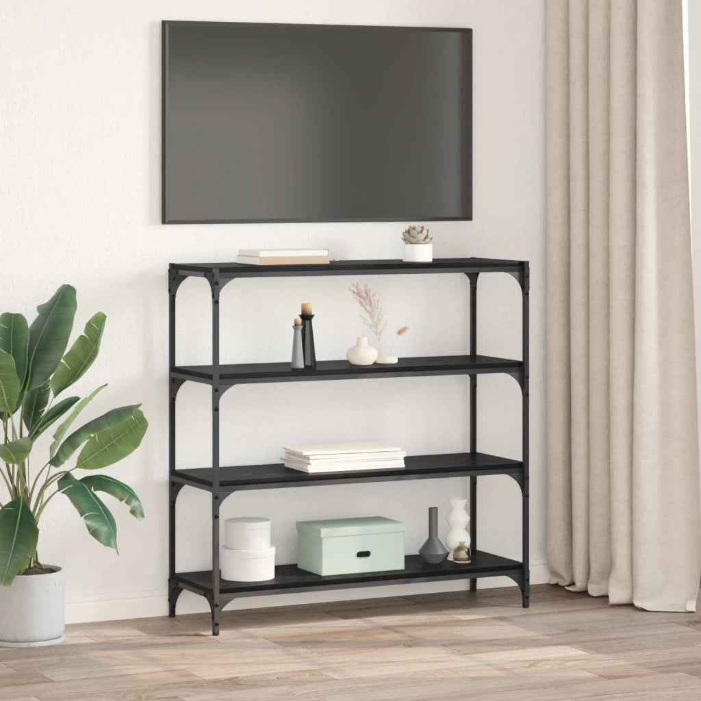 Armadio per Libri Rovere Nero 100 x 33 x 100 cm