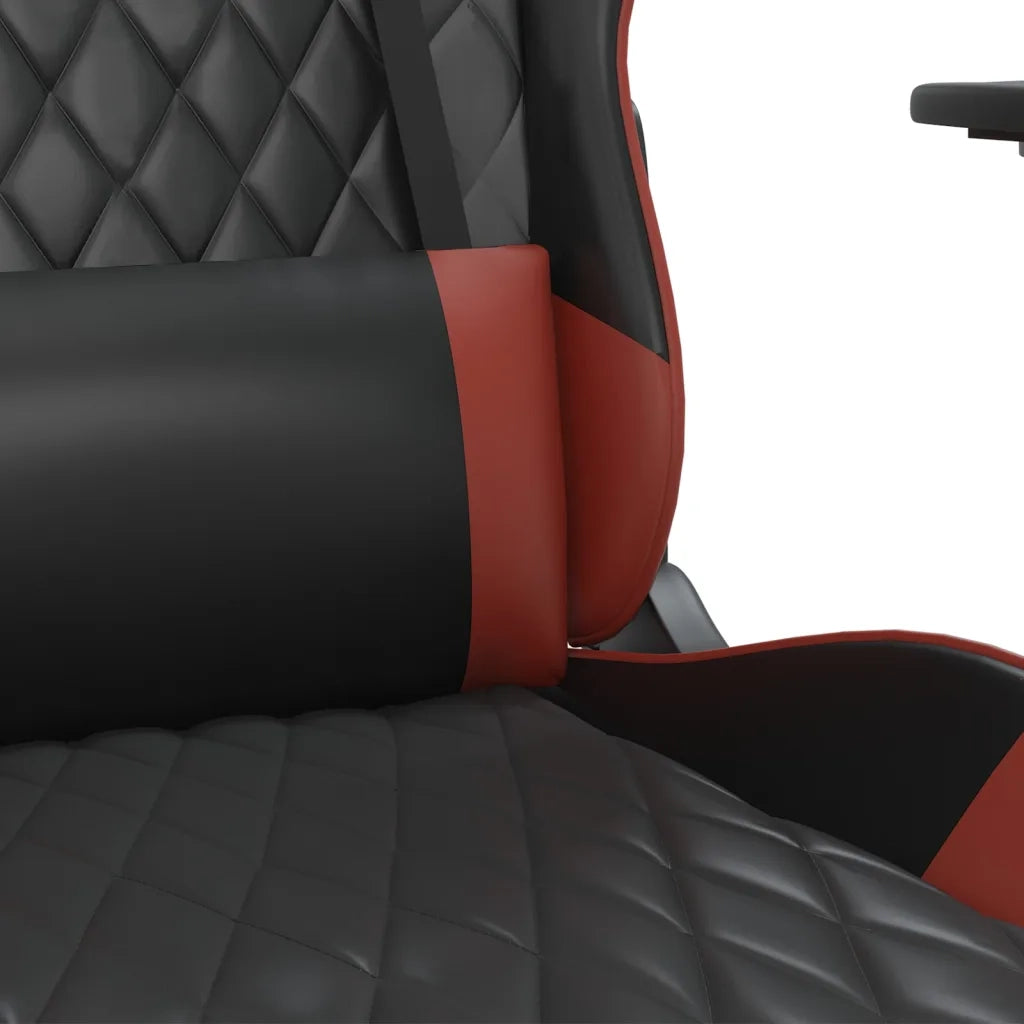 Sedia Gaming | Sedia da e-sports Massaggio Nero e Rosso Vino in Similpelle
