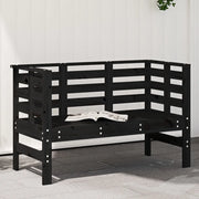 Panca da Giardino-Sgabello-Panca da esterno Nera 111,5x53x71 cm Legno Massello di Pino