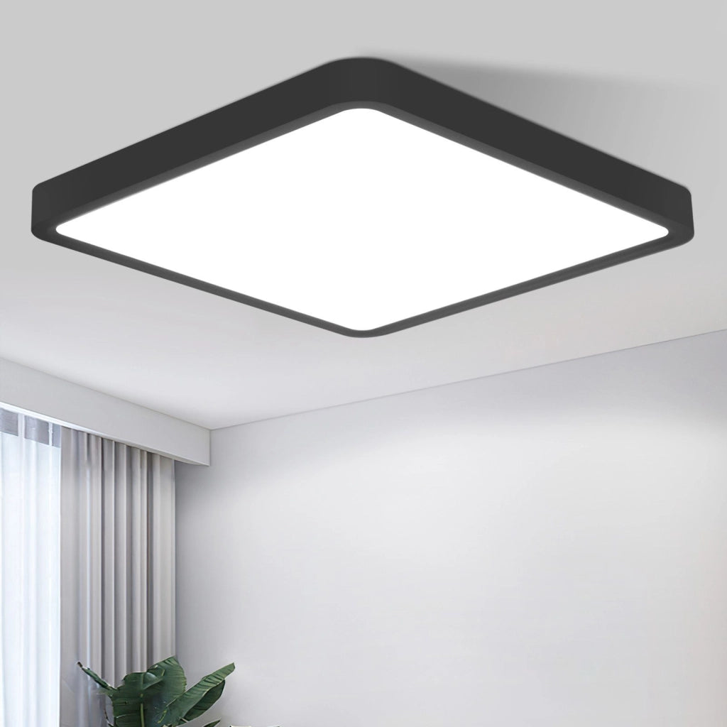 ZMH Lampada da soffitto plafoniera LED quadrata nera 23 cm 6500K per soggiorno cucina corridoio