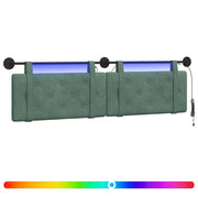 Testiera | Testata sospesa Con luce LED Verde Mare Velluto