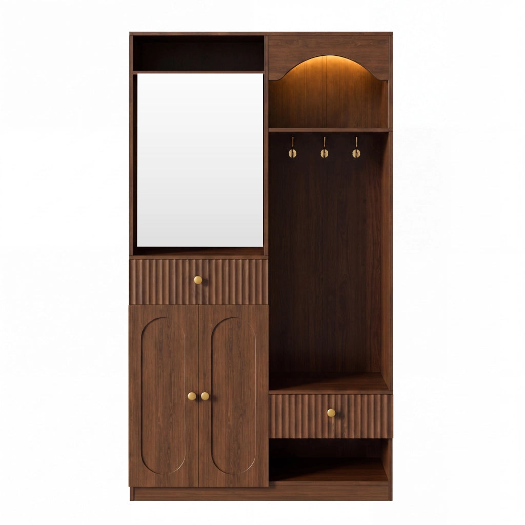 Guardaroba Ingresso con Specchio, Panca, Scarpiera e Ganci ¨C MINIMAL ¨C Set Salvaspazio