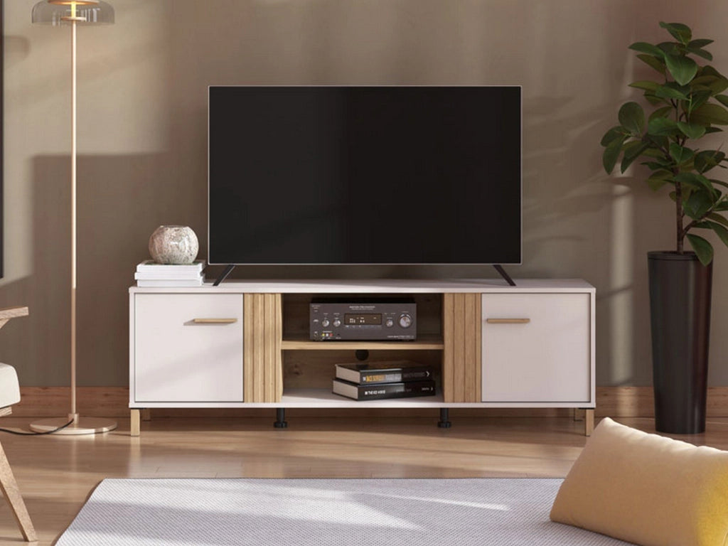 Lauco, Mobile Porta tv un Ripiano, 163.5x40x52h cm Beige
