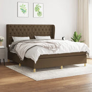 Giroletto a Molle con Materasso Marrone Scuro 160x200cm Tessuto cod mxl 39940