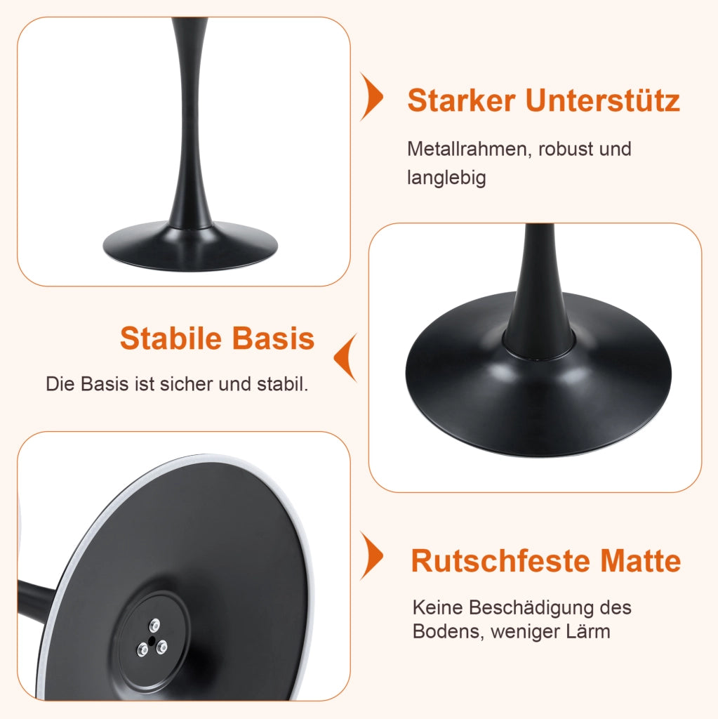 Set tavolo e 2 sedie, tavolo rotondo Ø60 cm