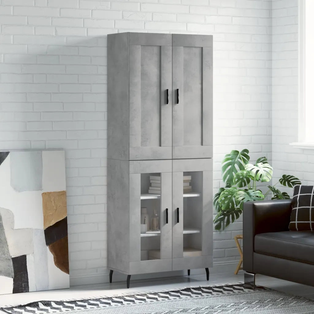 Credenza | Madia | Buffet da pranzo | Armadio da pranzo Grigio Cemento 69,5x34x180 cm in Legno Multistrato