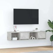 Mobili TV 2 pz Grigio Cemento 60x31x25,5cm in Legno Multistrato