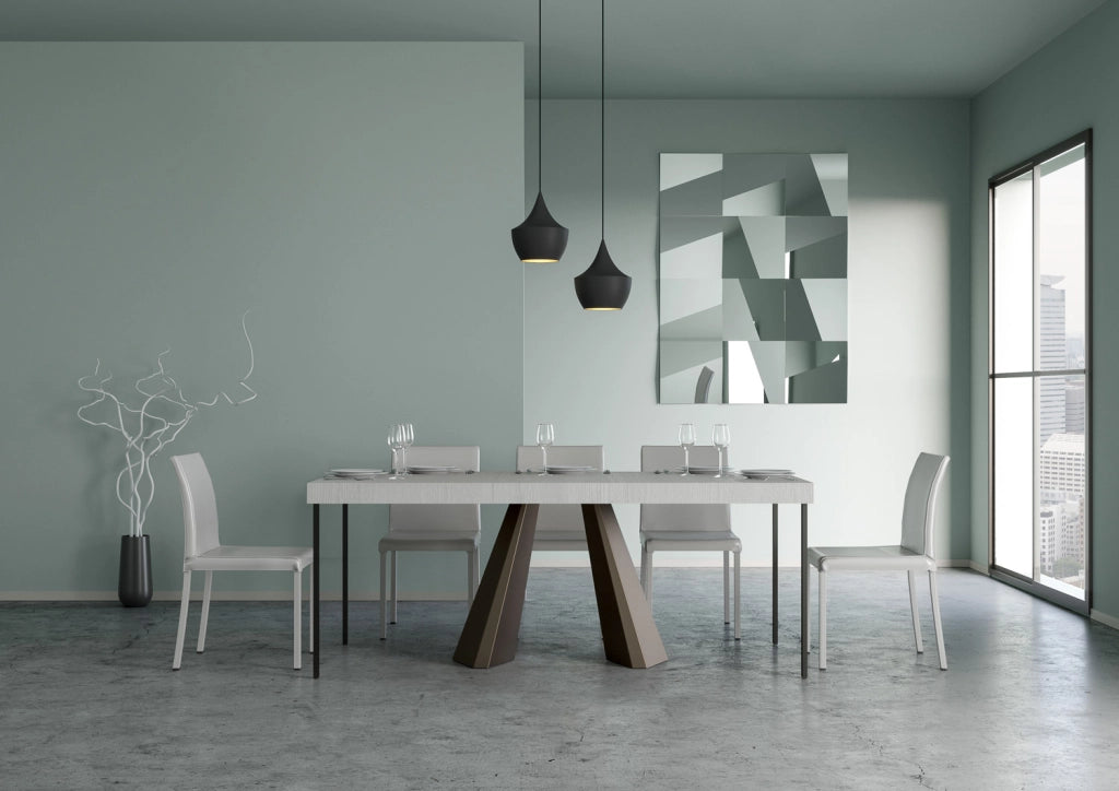 Consolle allungabile 90x40/196 cm Diamante Small Premium Bianco Frassino telaio Orso