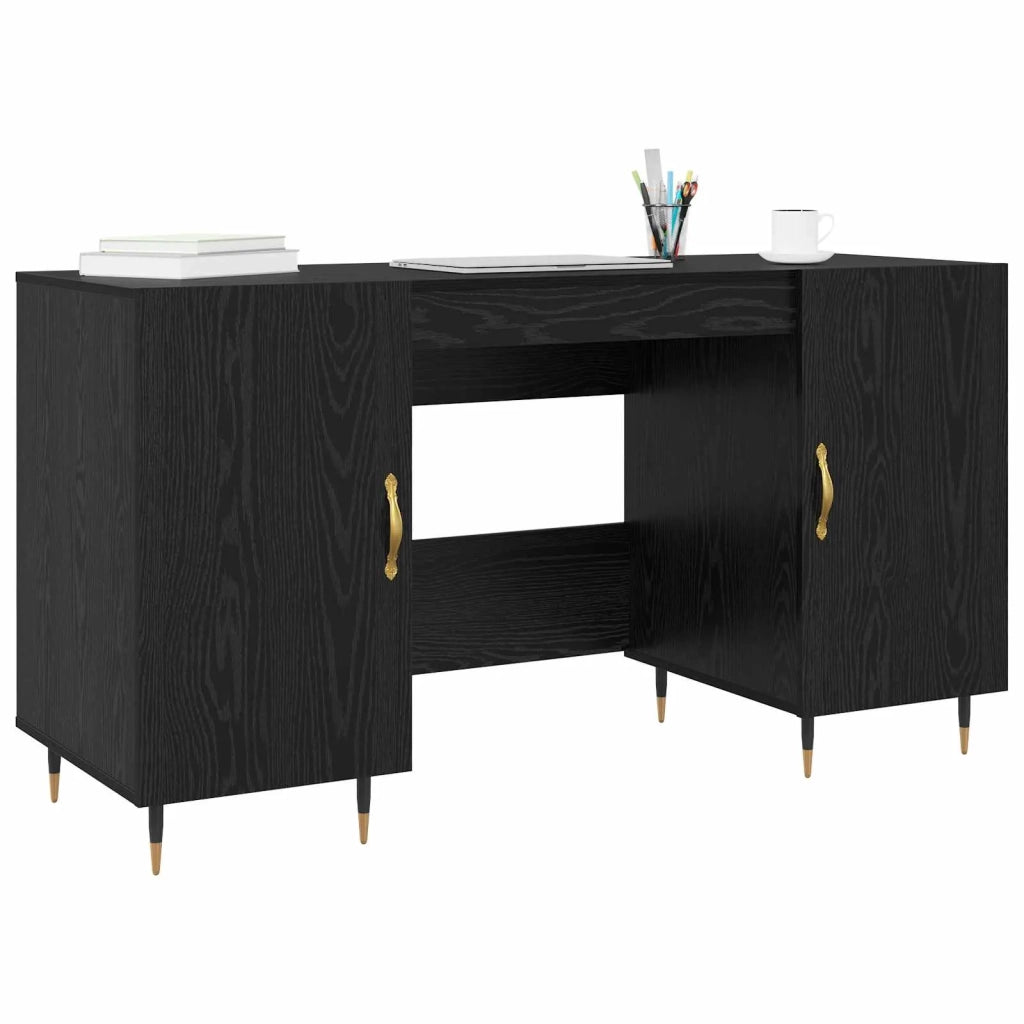 Scrivania Rovere nero 140 x 50 x 75 cm Legno multistrato 879524