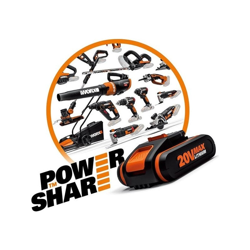 Soffiatore Aspiratore Tritatutto a Batteria 40V WG583E 3 in 1 Brushless per Raccolta Foglie con Sacco 35L - Worx