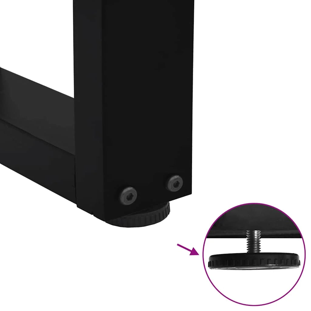 Set di 2 gambe per tavolino da caffè a forma di V 38 x 43 cm con piedini regolabili stile moderno acciaio nero 02_0056912