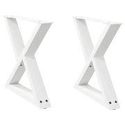 Gambe per tavolino da caffè 2 pz Bianche 50x(42-43,3) cm Acciaio 4012705