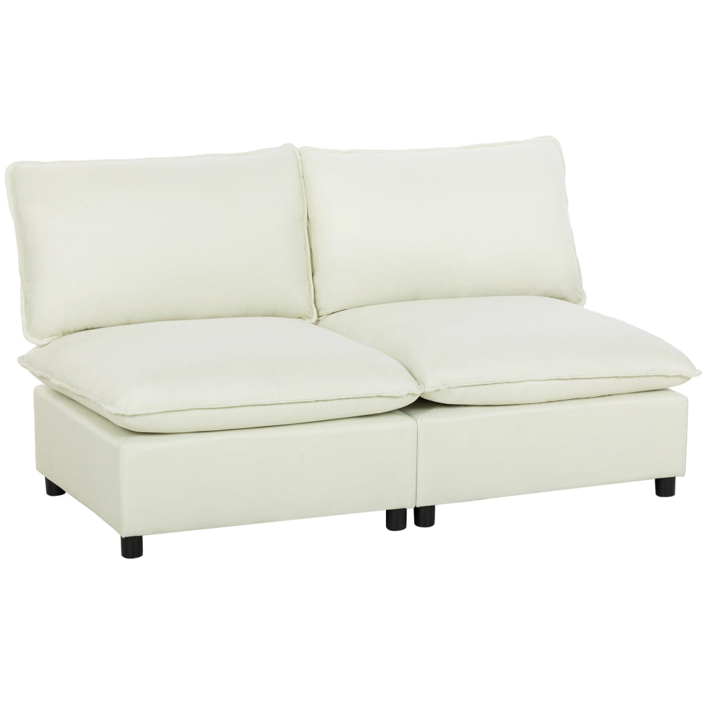 Divano 2 posti modulabile ¨C zephmum ¨C crema 146 cm senza braccioli
