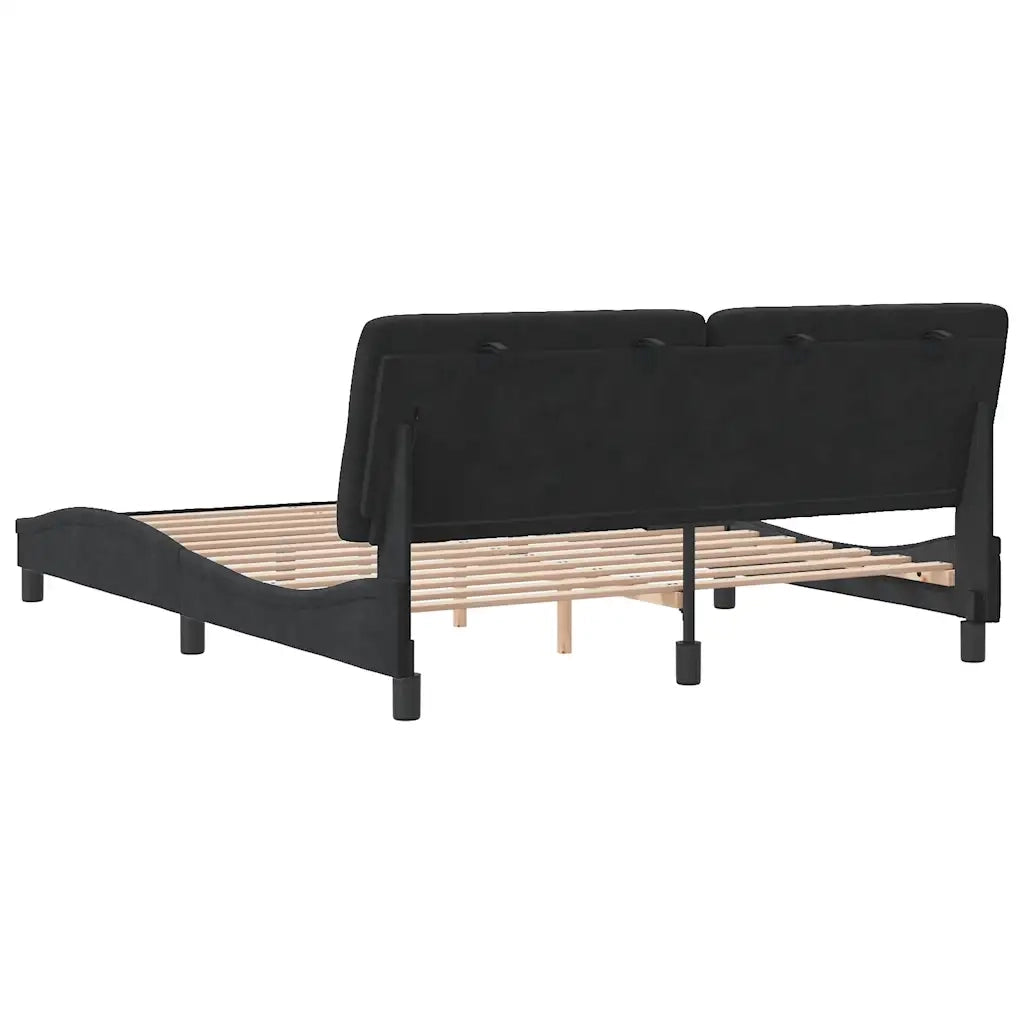 Giroletto senza Materasso-Struttura Letto Nero 160x200 cm in Velluto 615489