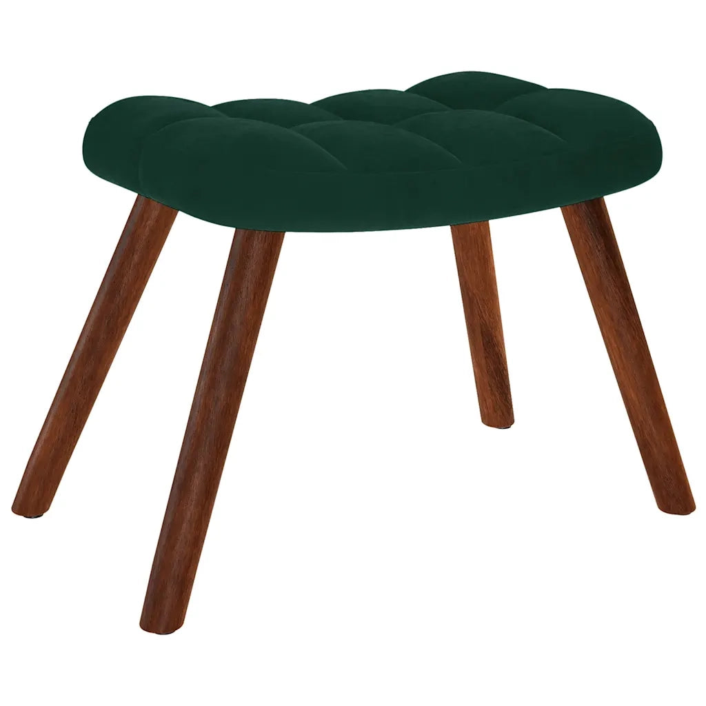 Sedia a dondolo con sgabello in velluto verde scuro CFW9046784