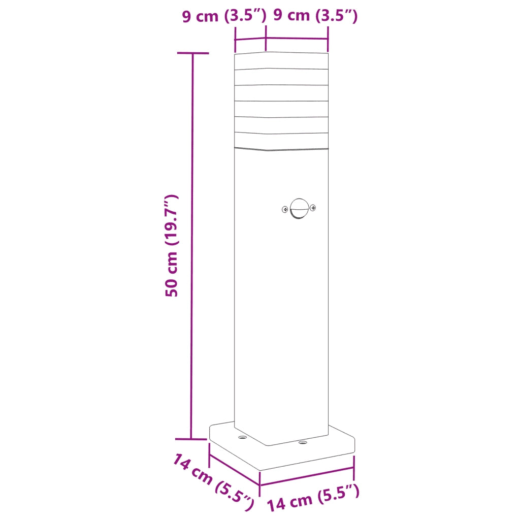 vidaXL Lampade Terra per Esterni con Sensori 3pz Nere 50cm Alluminio