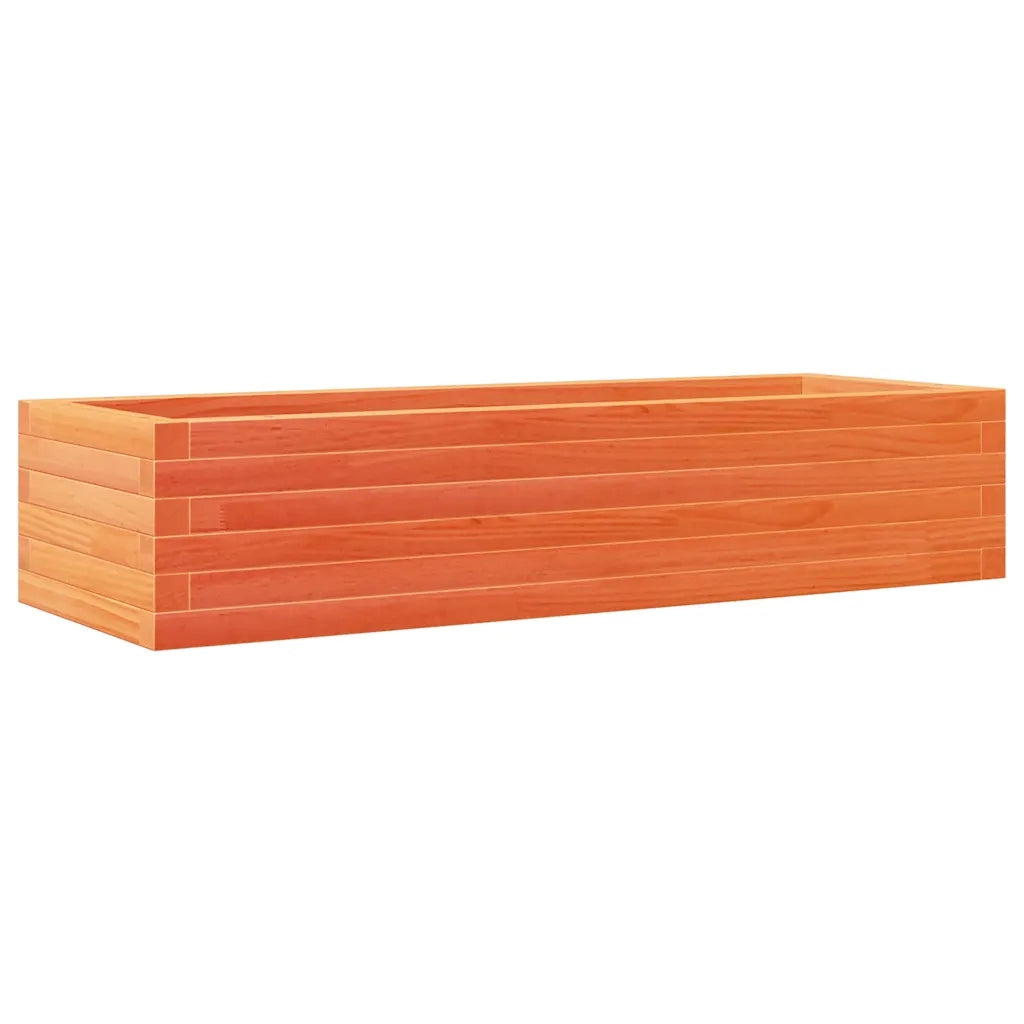 Fioriera Giardino-Vaso da Esterno-Contenitore per Piante Marrone Cera 110x40x23 cm Legno Massello Pino