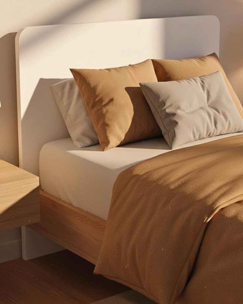 Letto easy con fascioni e pediera - Letto singolo 87 x 197 - Testiera e pediera Bianco, fascioni virginia - Rete e materasso esclusi_