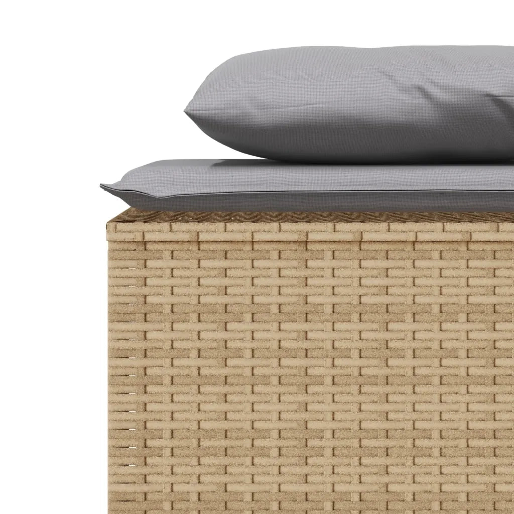 Set da Pranzo da Giardino 3 pz | Set Salotto da Giardino con Cuscini Beige in Polyrattan
