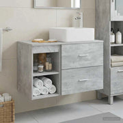 Set di mobili per il bagno 2 pz Grigio Cemento 3403899